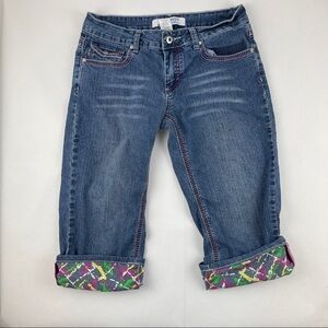 Piper & Blue Jeans Girls Size 7 Crop Blue Denim Rolled Hem